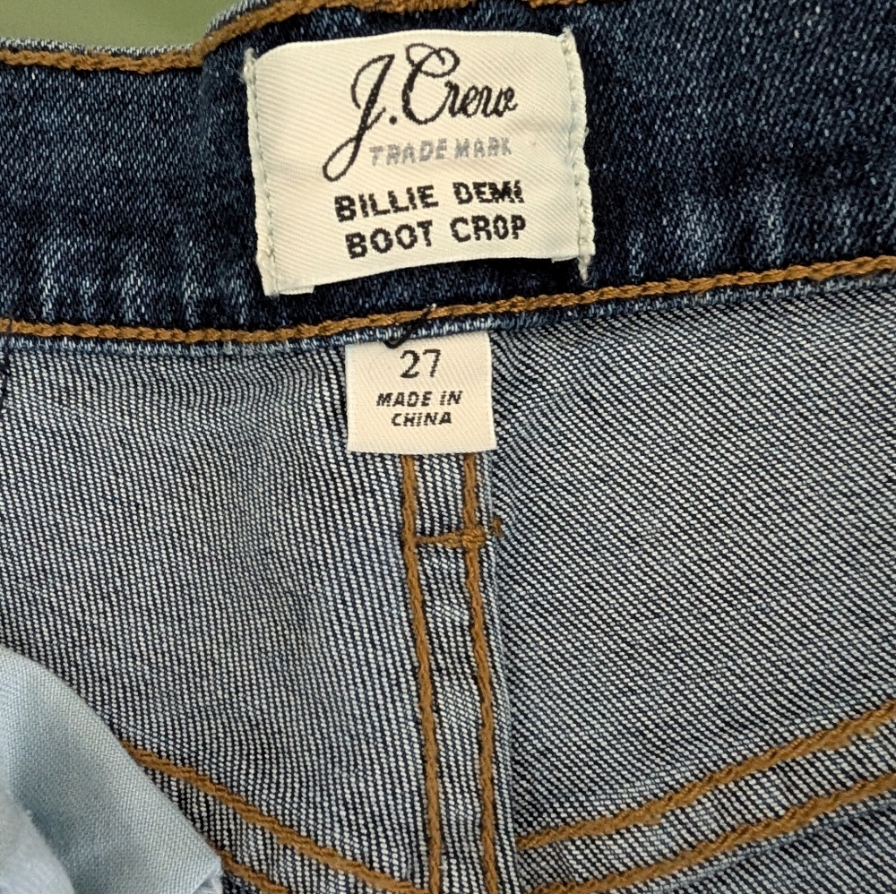 J. Crew Billie Demi Boot Crop Jeans in Blue